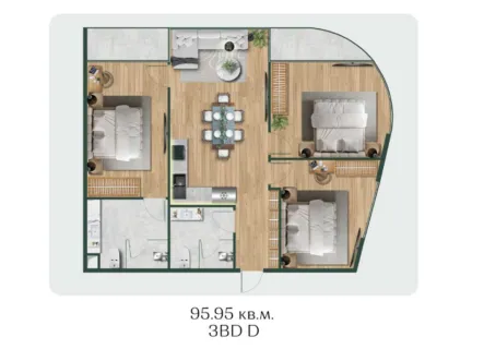 3 bedroom, 96,0 м²