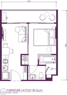 1 bedroom, 32,0 м²