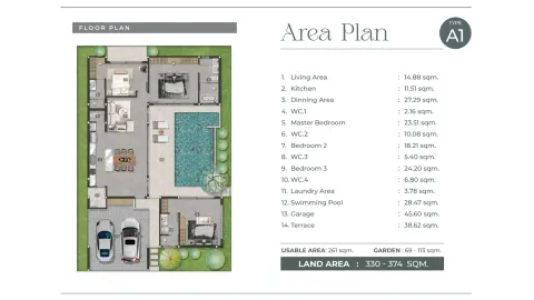 3 bedroom, 261,0 м²