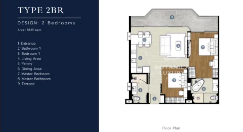 2 bedroom, 87,0 м²