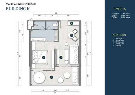 1 bedroom, 75,0 м²
