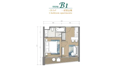 1 bedroom, 76,0 м²