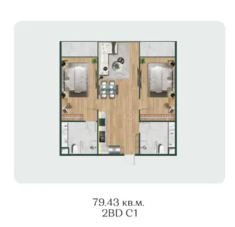 2 bedroom, 98,0 м²