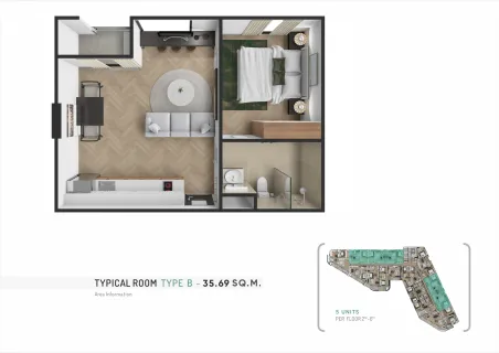 1 bedroom, 47,0 м²