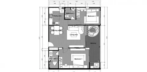 2 bedroom, 72,0 м²
