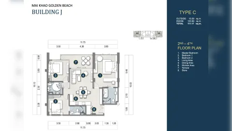 3 bedroom, 111,0 м²