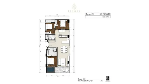3 bedroom, 107,0 м²