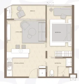 1 bedroom, 45,0 м²
