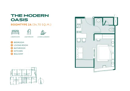 1 bedroom, 34,0 м²