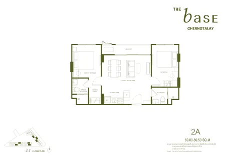 2 bedroom, 61,0 м²